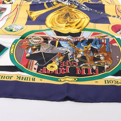 Hermès Carré 90 "THE ORIGINAL NEW ORLEANS CREOLE JAZZ 1923" Silk handkerchief in Navy Blue