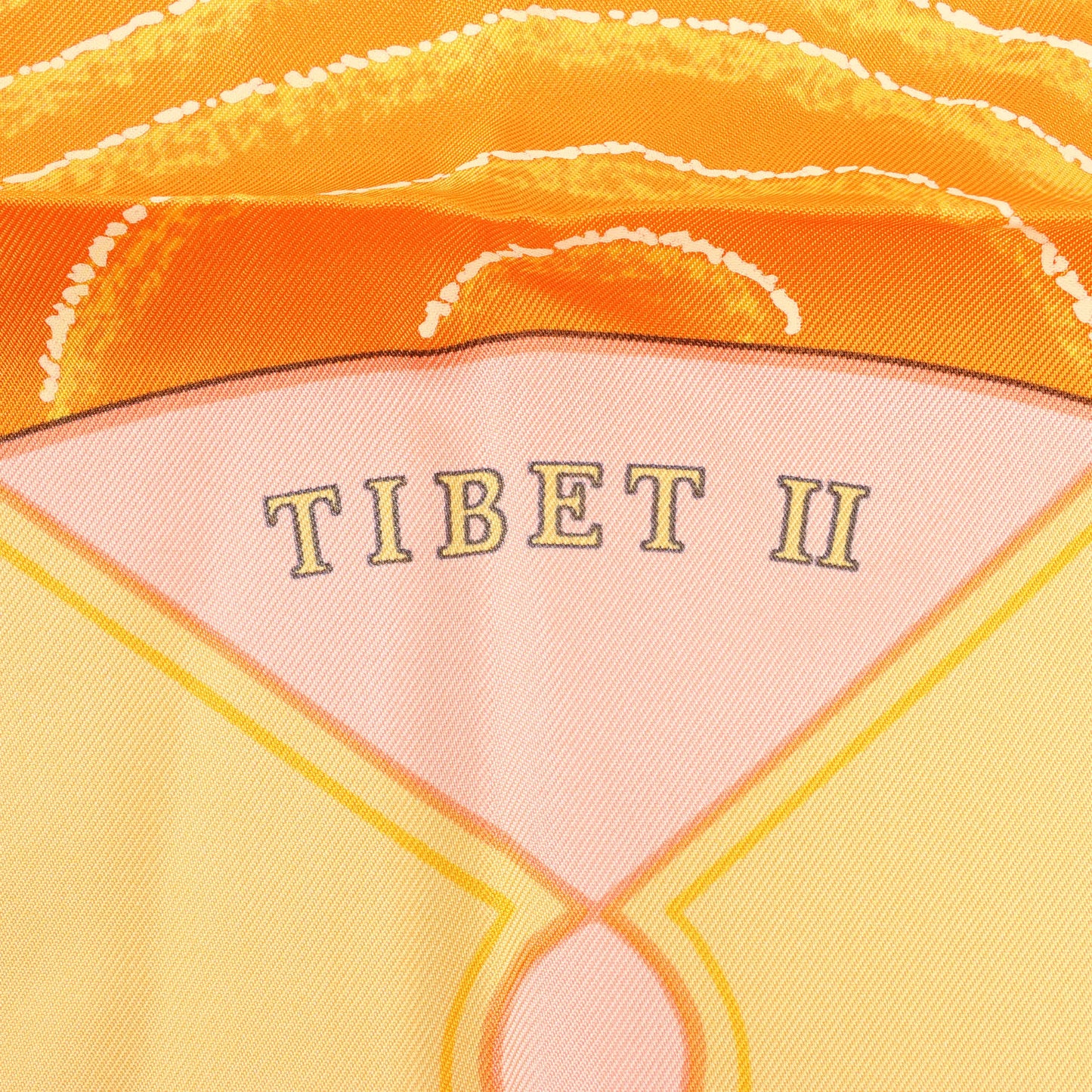 Hermès Carré 90 „TIBET“ Seidentaschentuch in Orange