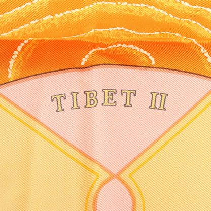 Hermès Carré 90 „TIBET“ Seidentaschentuch in Orange