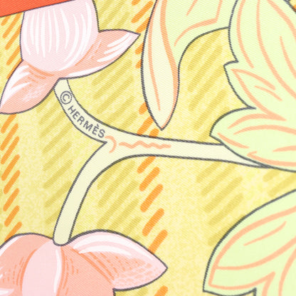 Hermès Carré 90 „TIBET“ Seidentaschentuch in Orange