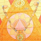 Hermès Carré 90 "TIBET" Silk handkerchief in Orange