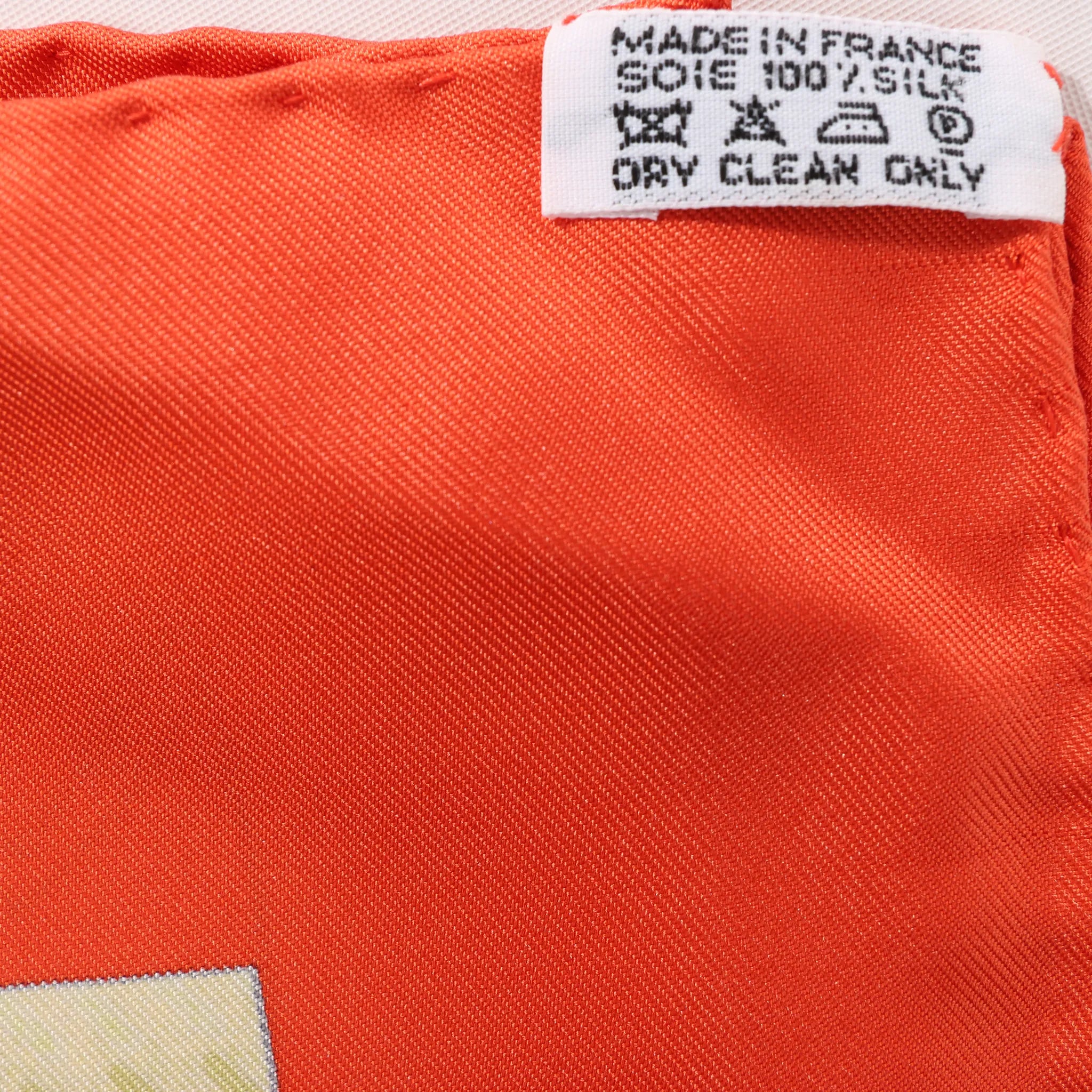 Hermès Carré 90 "TIBET" Silk handkerchief in Orange