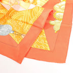 Hermès Carré 90 "TIBET" Silk handkerchief in Orange