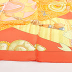 Hermès Carré 90 "TIBET" Silk handkerchief in Orange