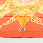 Hermès Carré 90 "TIBET" Silk handkerchief in Orange