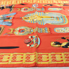 Hermès Carré 90 "TUTANKHAMUN" Silk handkerchief in Orange
