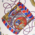 Hermès Carré 90 "Tambour no Taiko" Silk handkerchief in Blue