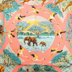 Hermès Carré 90 "Tanzanie" Silk handkerchief in Pink