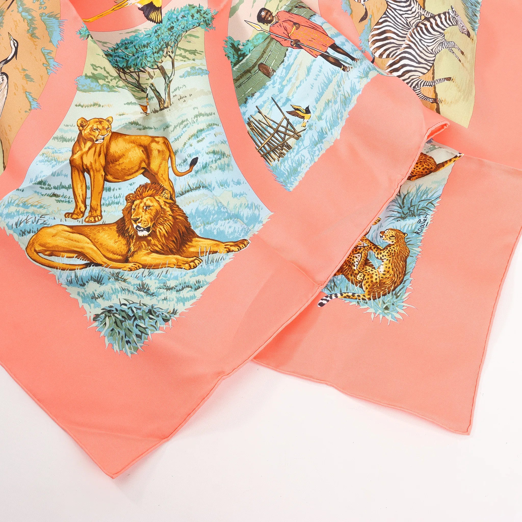 Hermès Carré 90 "Tanzanie" Silk handkerchief in Pink