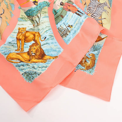 Hermès Carré 90 "Tanzanie" Silk handkerchief in Pink