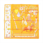 Pañuelo de seda Hermès Carré 90 "Té para dos" en color naranja