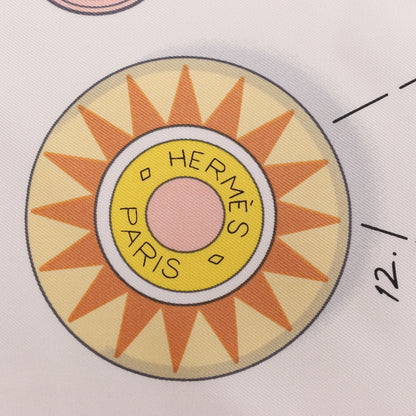 Hermès Carré 90 "Tea for Two" Silk handkerchief in Orange