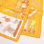 Pañuelo de seda Hermès Carré 90 "Té para dos" en color naranja