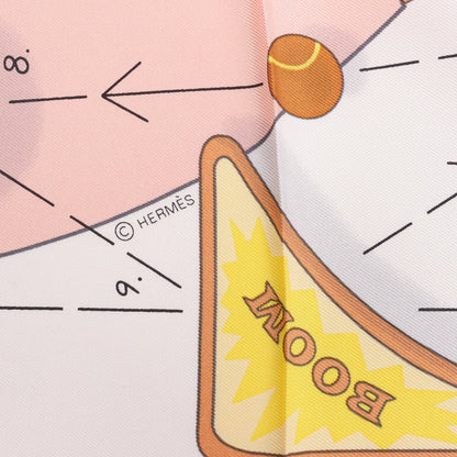 Hermès Carré 90 "Tea for Two" Silk handkerchief in Orange