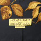 Hermès Carré 90 "Tourbillon" Silk handkerchief in Black