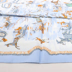 Hermès Carré 90 "Traineaux et glissades" Silk handkerchief in Blue