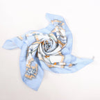 Hermès Carré 90 "Traineaux et glissades" Silk handkerchief in Blue