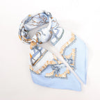 Hermès Carré 90 "Traineaux et glissades" Silk handkerchief in Blue