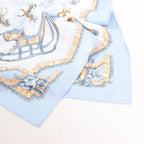 Hermès Carré 90 "Traineaux et glissades" Silk handkerchief in Blue