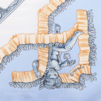 Hermès Carré 90 "Traineaux et glissades" Silk handkerchief in Blue