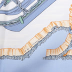 Hermès Carré 90 "Traineaux et glissades" Silk handkerchief in Blue