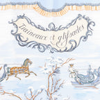 Hermès Carré 90 "Traineaux et glissades" Silk handkerchief in Blue