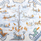 Hermès Carré 90 "Traineaux et glissades" Silk handkerchief in Blue