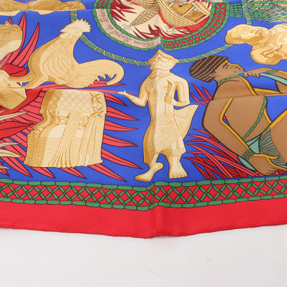 Hermès Carré 90 "Tresor Royal du Benin" Silk handkerchief in Red