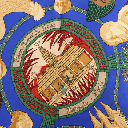 Hermès Carré 90 "Tresor Royal du Benin" Silk handkerchief in Red