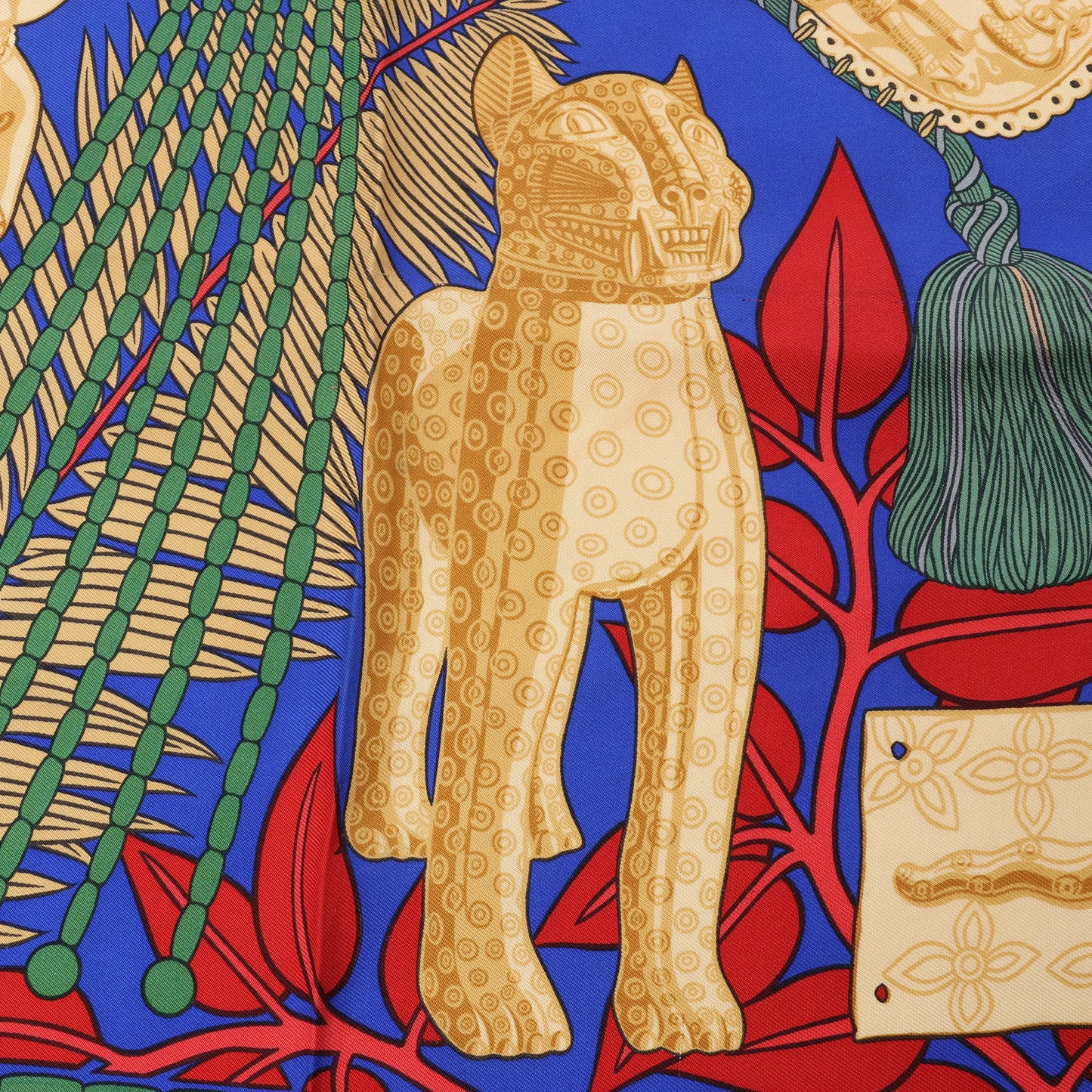 Hermès Carré 90 "Tresor Royal du Benin" Silk handkerchief in Red