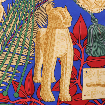 Hermès Carré 90 "Tresor Royal du Benin" Silk handkerchief in Red