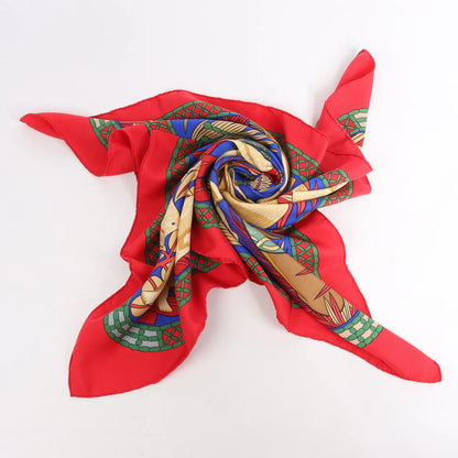 Hermès Carré 90 "Tresor Royal du Benin" Silk handkerchief in Red