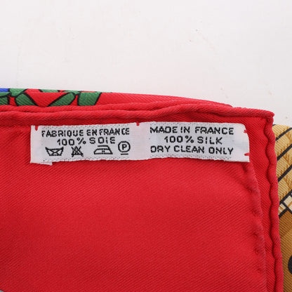 Hermès Carré 90 "Tresor Royal du Benin" Silk handkerchief in Red