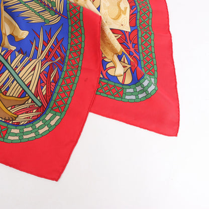 Hermès Carré 90 "Tresor Royal du Benin" Silk handkerchief in Red