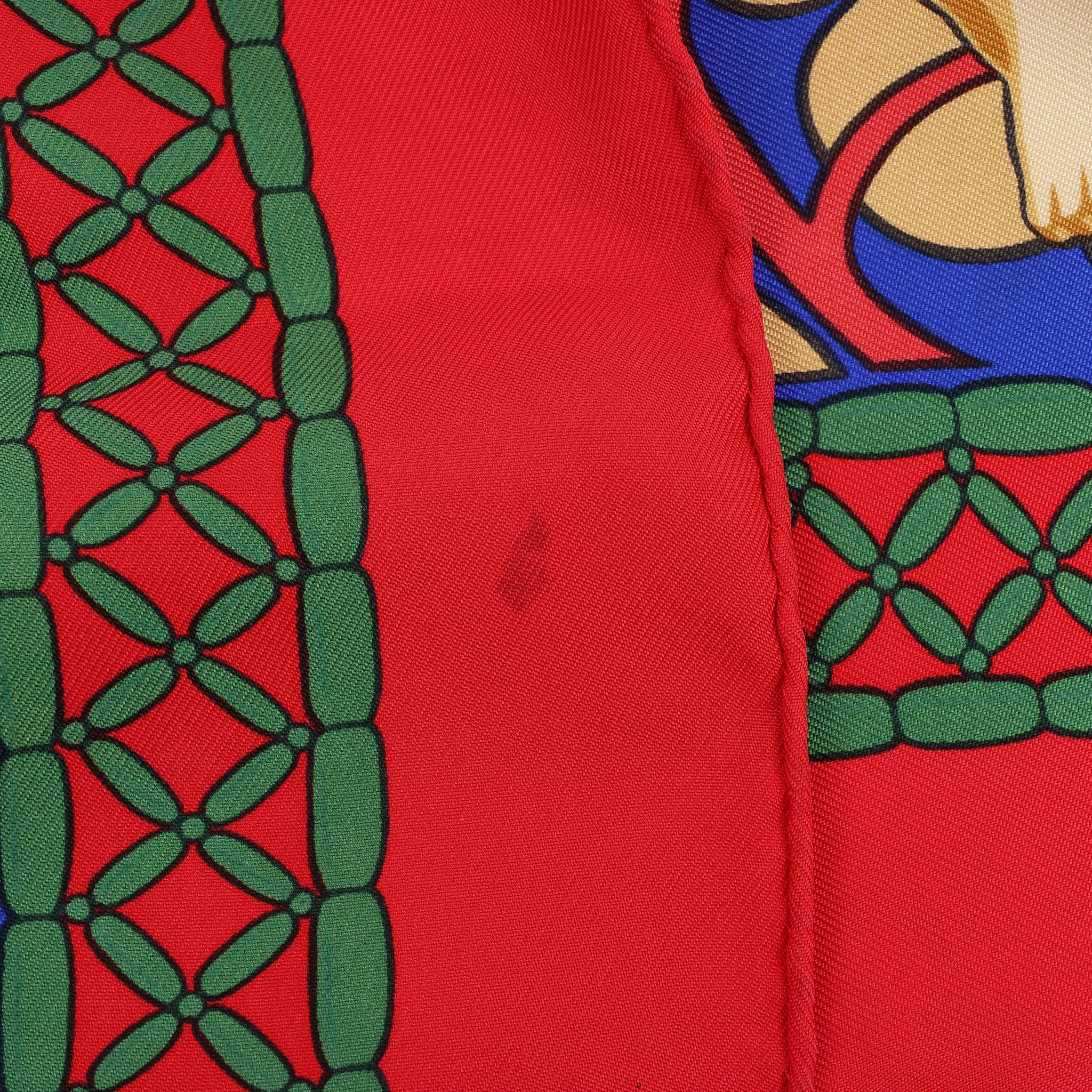 Hermès Carré 90 "Tresor Royal du Benin" Silk handkerchief in Red