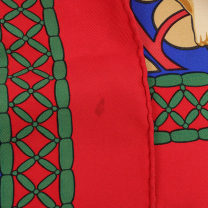 Hermès Carré 90 "Tresor Royal du Benin" Silk handkerchief in Red
