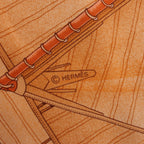Pañuelo Hermès Carré 90 "Puzzle" 100 % seda en color naranja