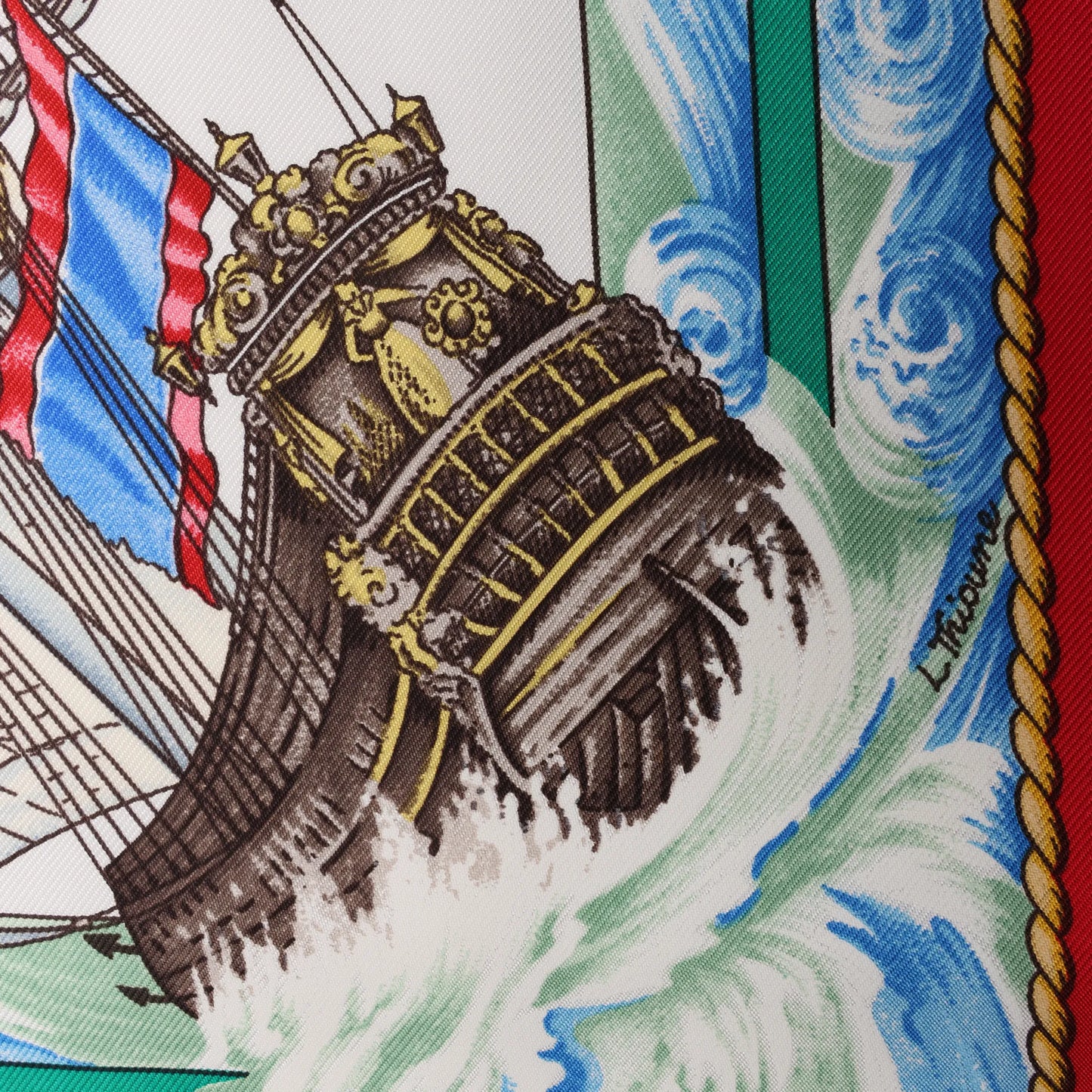 Hermès Carré 90 "VIVE LE VENT" Silk handkerchief in Red