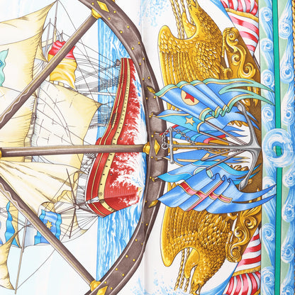 Hermès Carré 90 "VIVE LE VENT" Silk handkerchief in Red