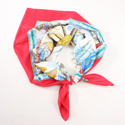 Hermès Carré 90 "VIVE LE VENT" Silk handkerchief in Red