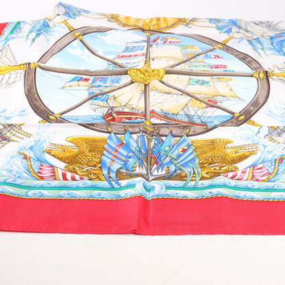 Hermès Carré 90 "VIVE LE VENT" Silk handkerchief in Red