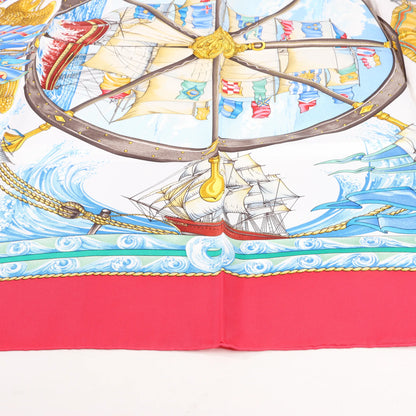 Hermès Carré 90 "VIVE LE VENT" Silk handkerchief in Red
