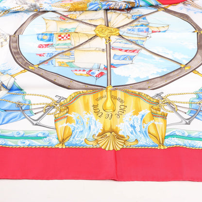 Hermès Carré 90 "VIVE LE VENT" Silk handkerchief in Red