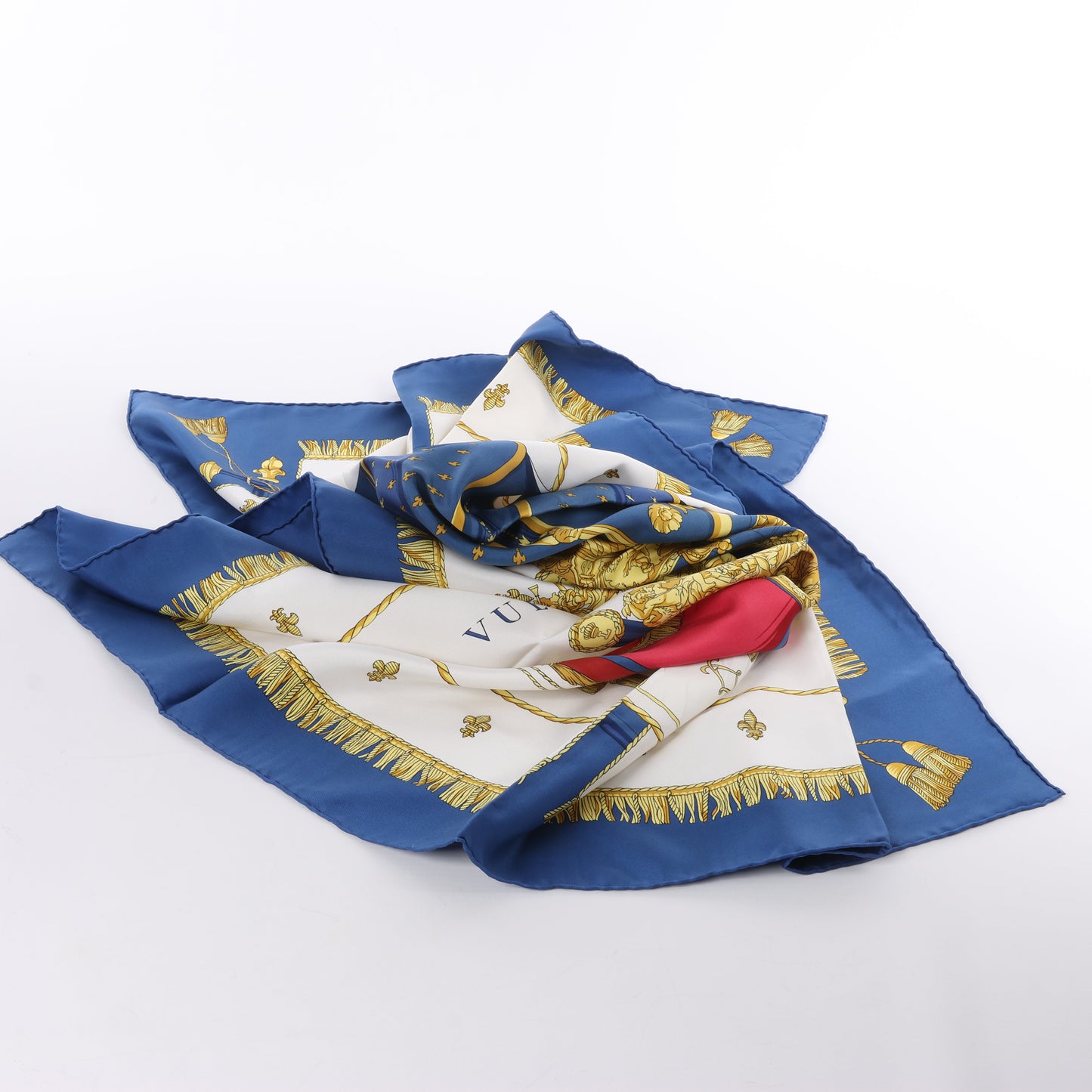 Hermès Carré 90 "Vue du Carrosse de la Galère La Réale" Silk handkerchief in Navy Blue