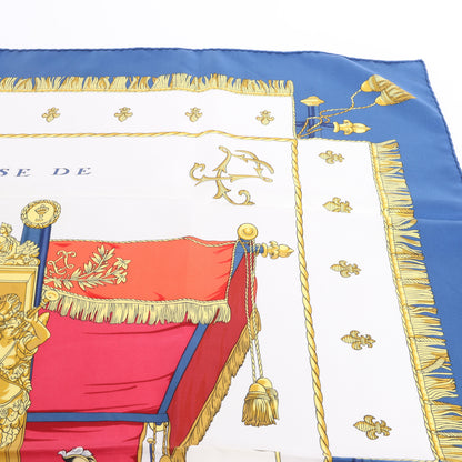 Hermès Carré 90 "Vue du Carrosse de la Galère La Réale" Silk handkerchief in Navy Blue