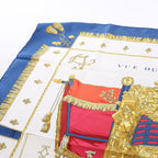 Hermès Carré 90 "Vue du Carrosse de la Galère La Réale" Silk handkerchief in Navy Blue