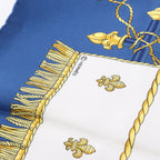 Hermès Carré 90 "Vue du Carrosse de la Galère La Réale" Silk handkerchief in Navy Blue