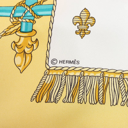 Hermès Carré 90 "VUE DU CARROSSE DE LA GALERE LA REALE" Silk handkerchief in Yellow