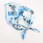 Hermès Carré 90 "Voitures Exquises Elaborate Carriages" Silk handkerchief in Blue