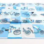 Hermès Carré 90 "Voitures Exquises Elaborate Carriages" Silk handkerchief in Blue